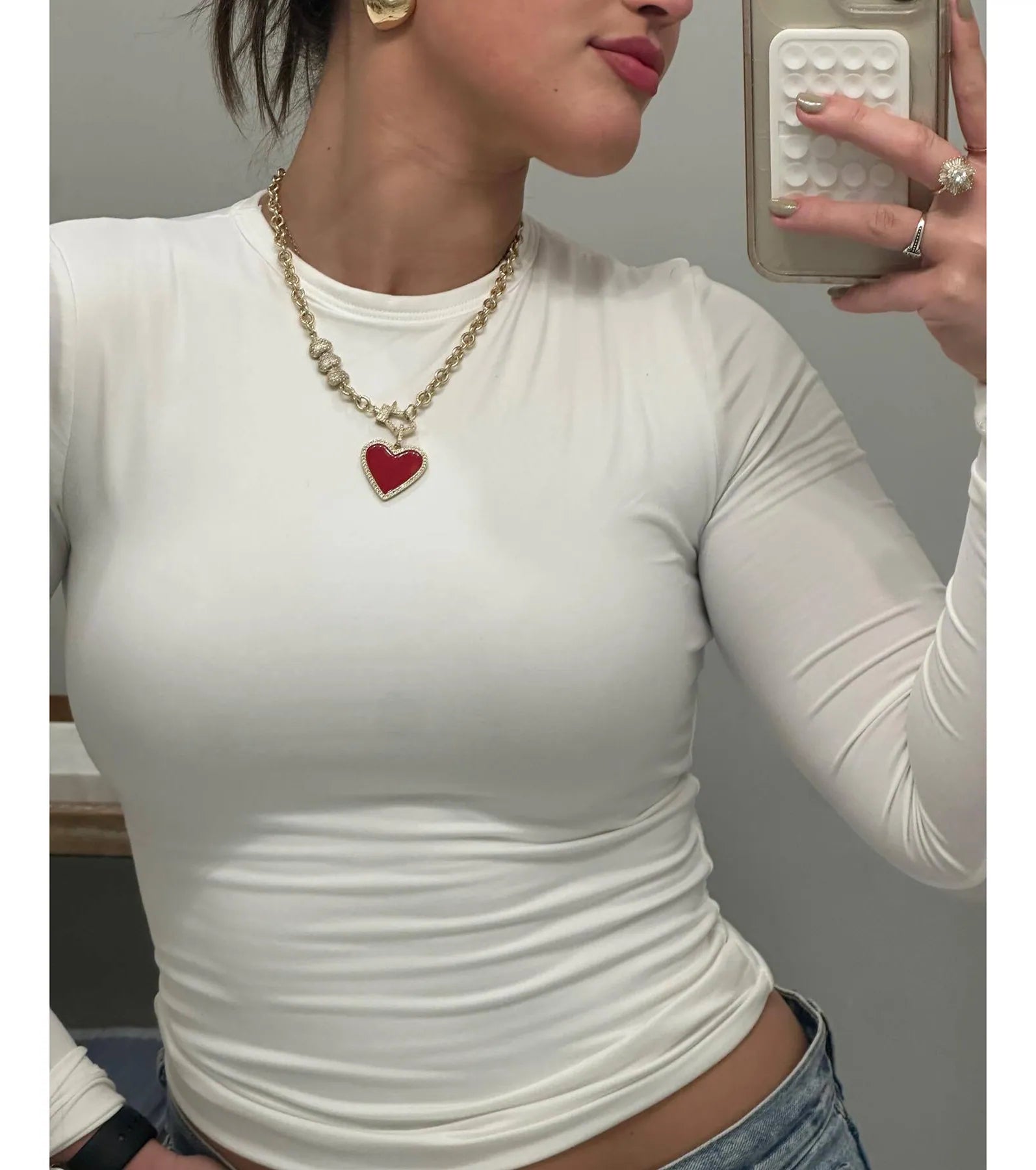 Fave Staple Knit Crew Neck Long Sleeve Top