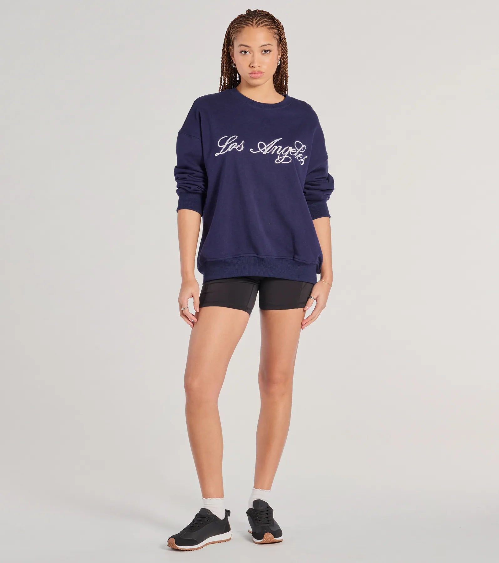 Los Angeles Embroidered Oversized Sweatshirt