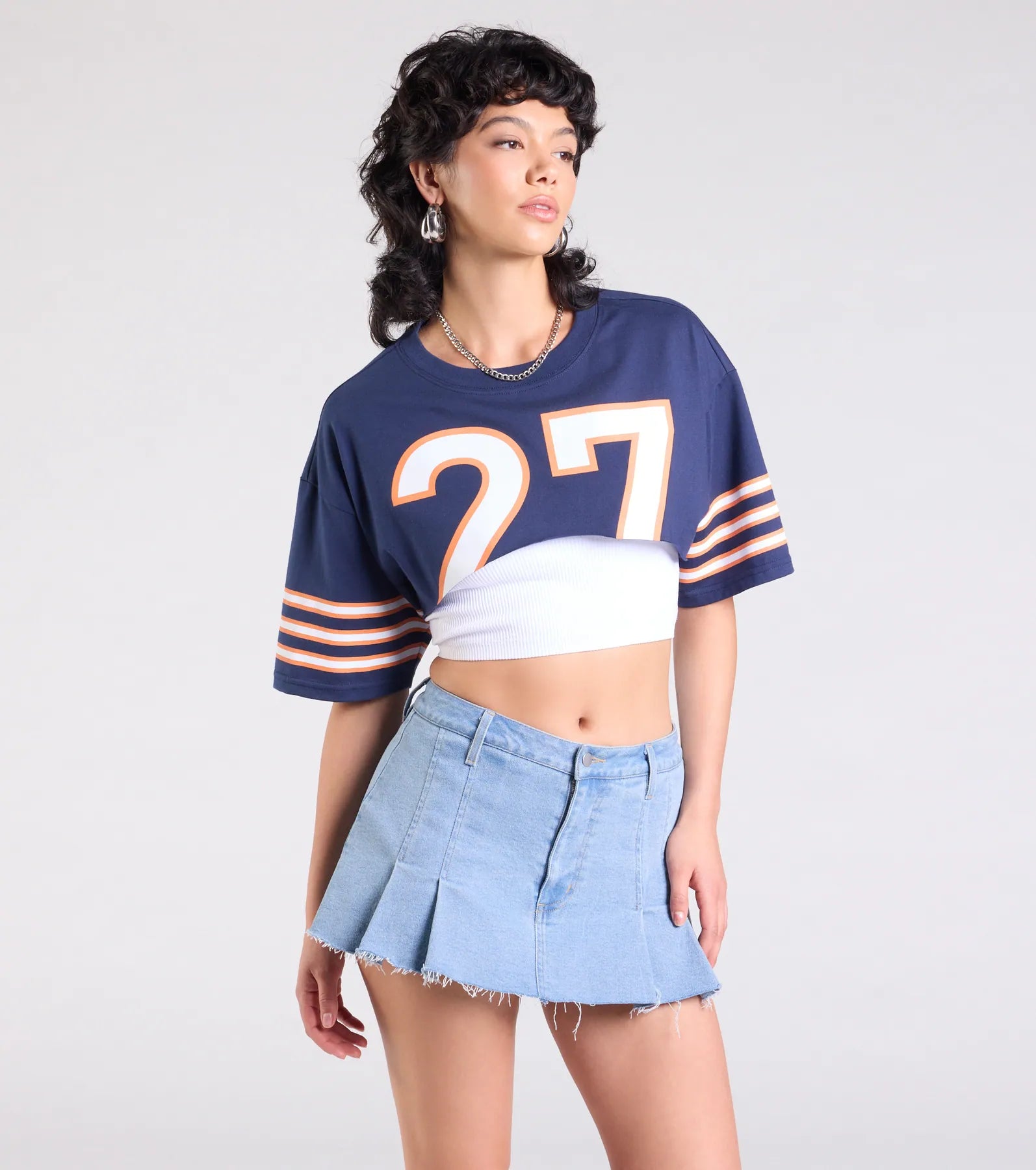 Go Team Varsity Graphic Crop Tee