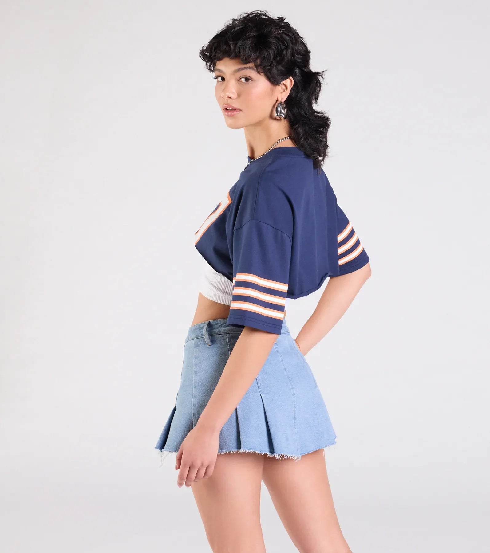 Go Team Varsity Graphic Crop Tee
