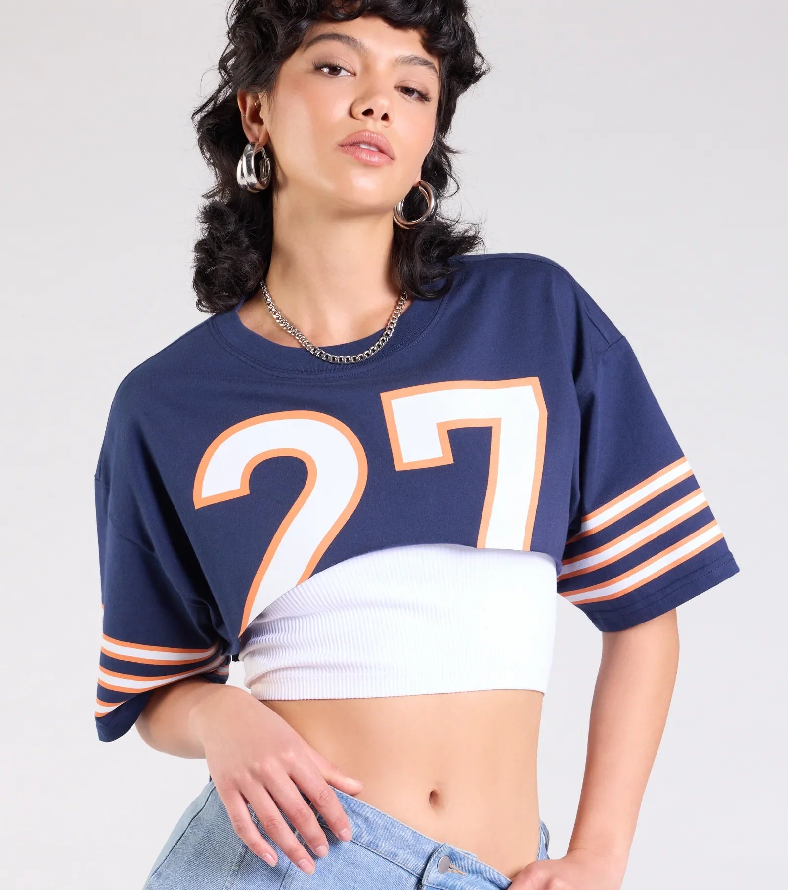 Go Team Varsity Graphic Crop Tee