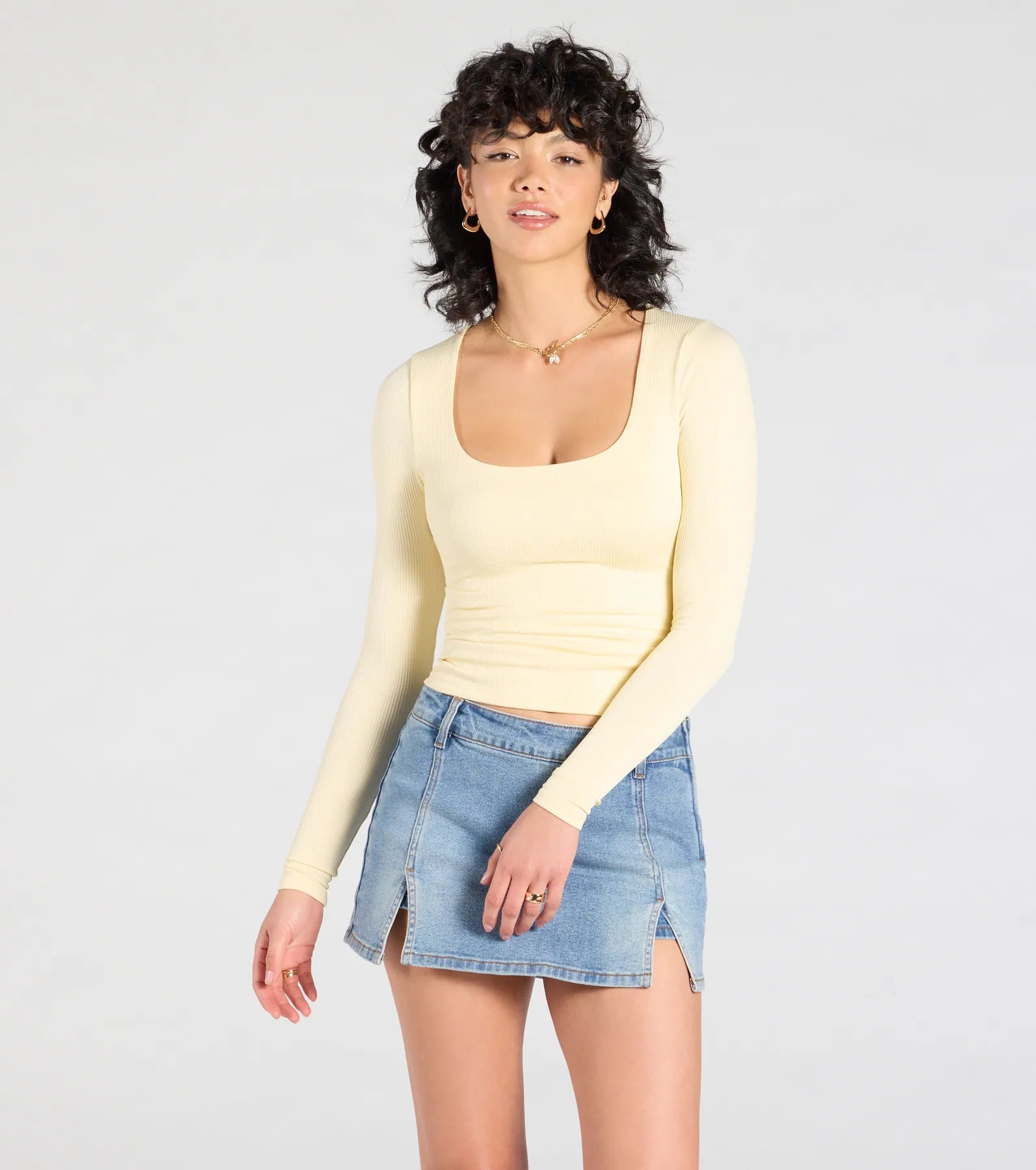 Forever Staple Smooth Knit Long Sleeve Top