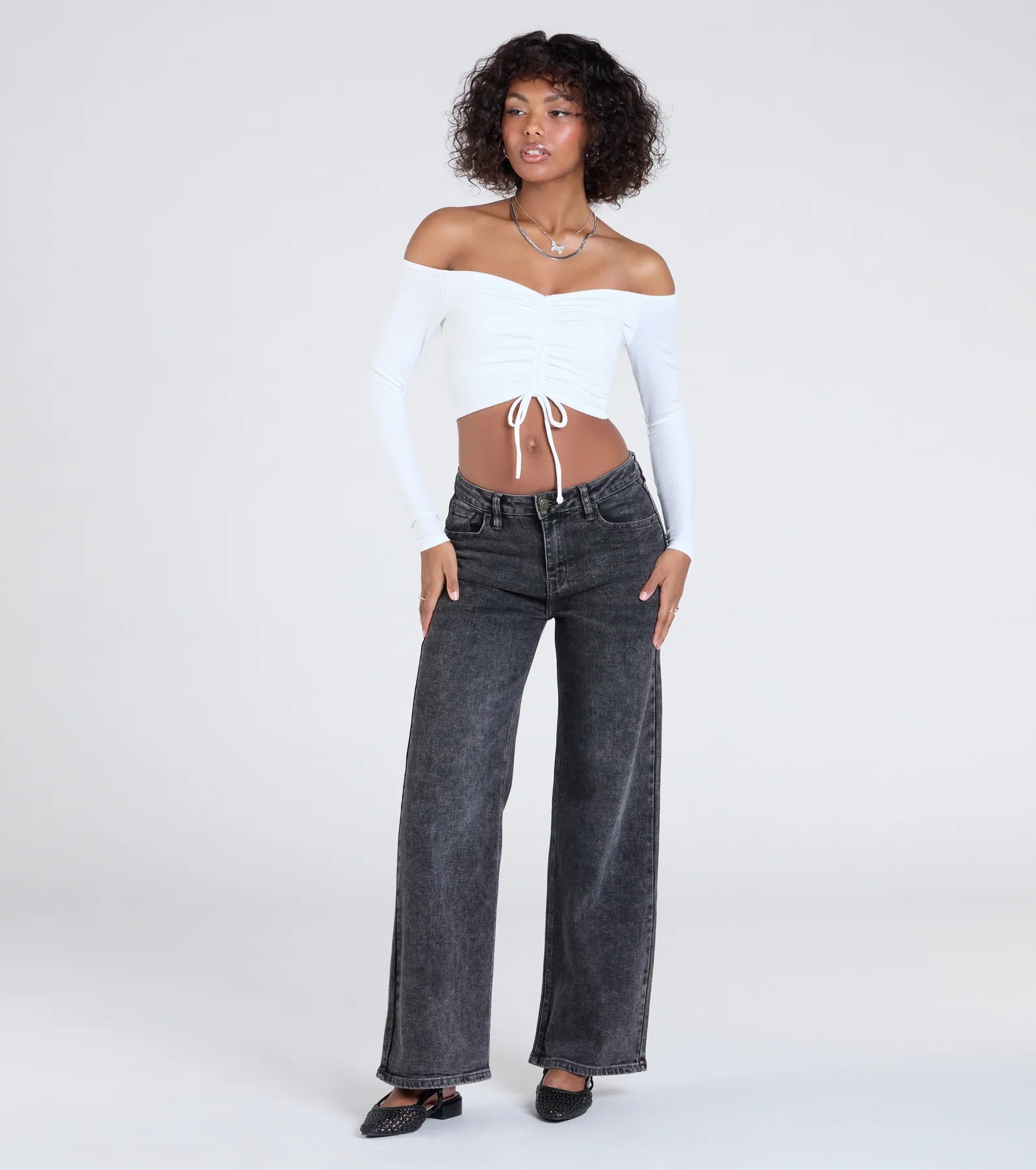 Sultry Perception Off-The-Shoulder Crop Top