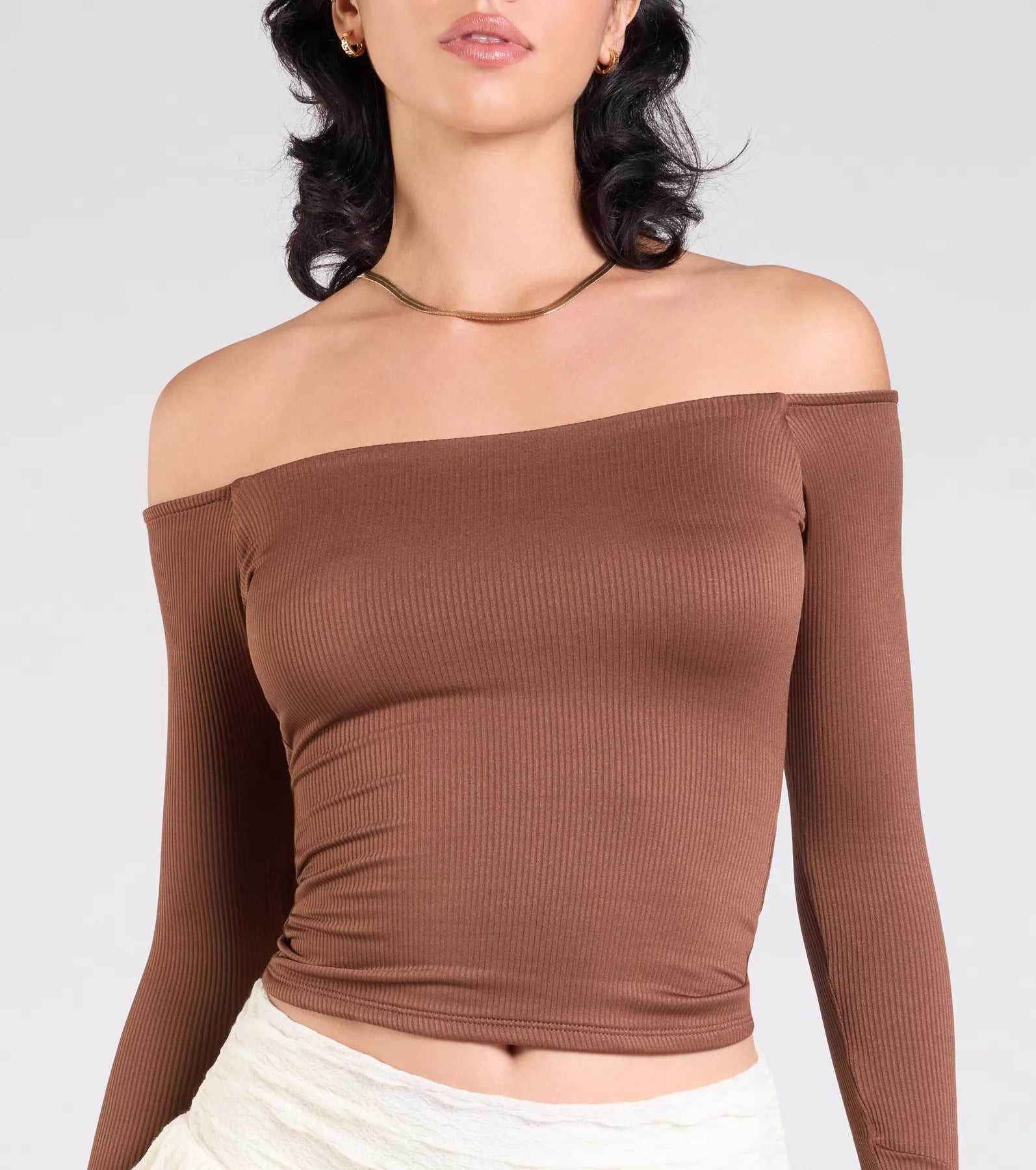 Simply Elevated Off-The-Shoulder Smooth Knit Top