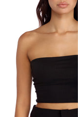Basic Ribbed Cropped Tube Top