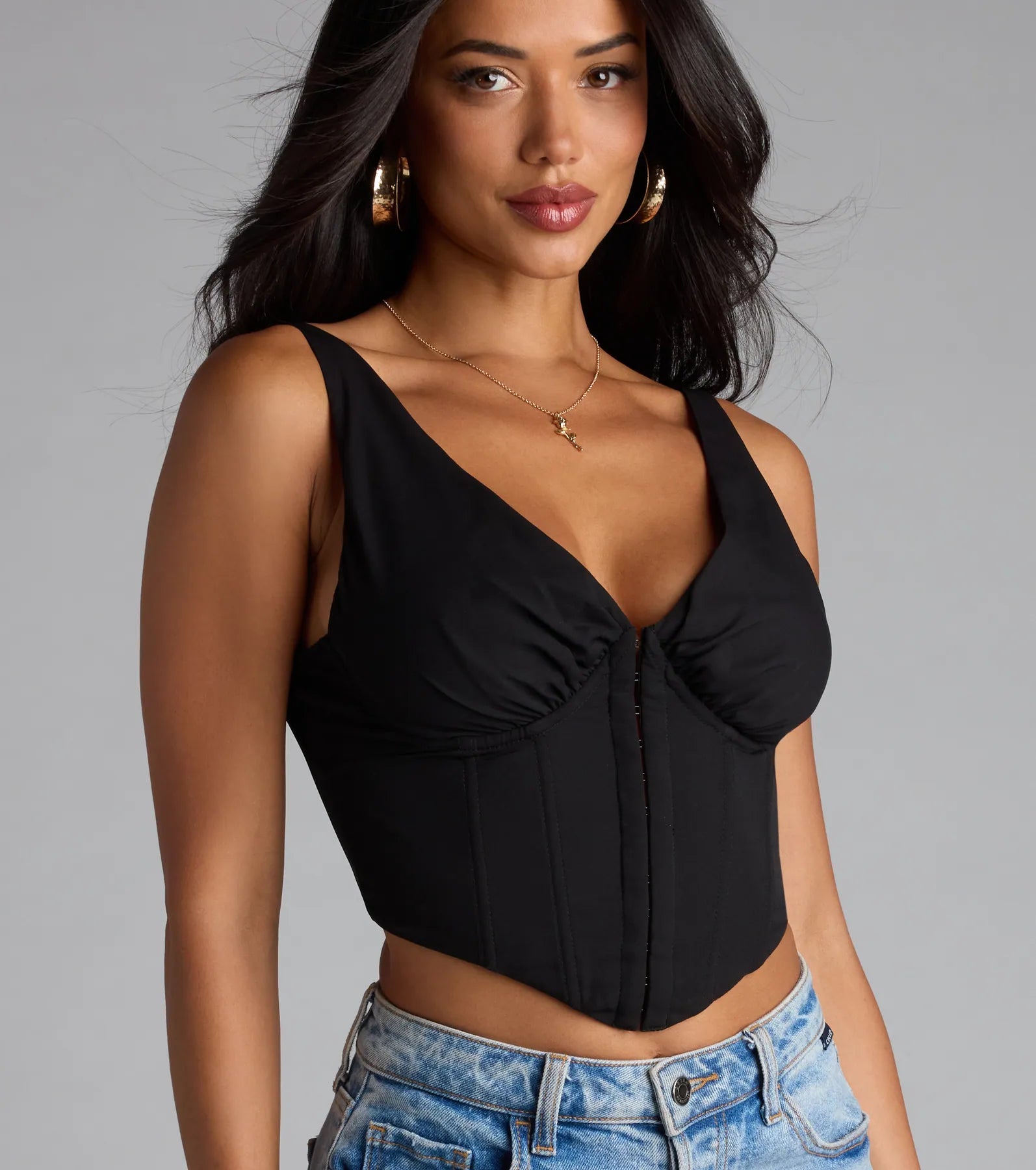 On Repeat V-Neck Corset Top