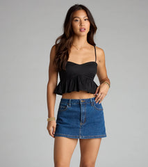 Sweetheart Status Babydoll Crop Top