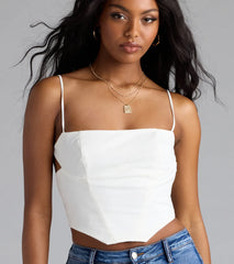 Turning Heads Strappy Woven Crop Top
