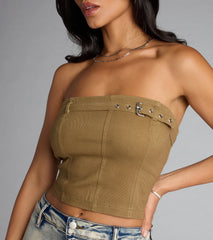 Top Tier Buckle Tube Top