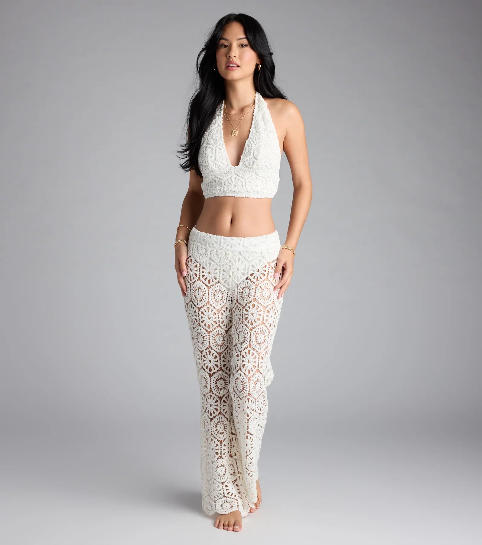 Get The Look Crochet Halter Crop Top