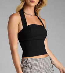 Sweet and Sleek Halter Crop Top
