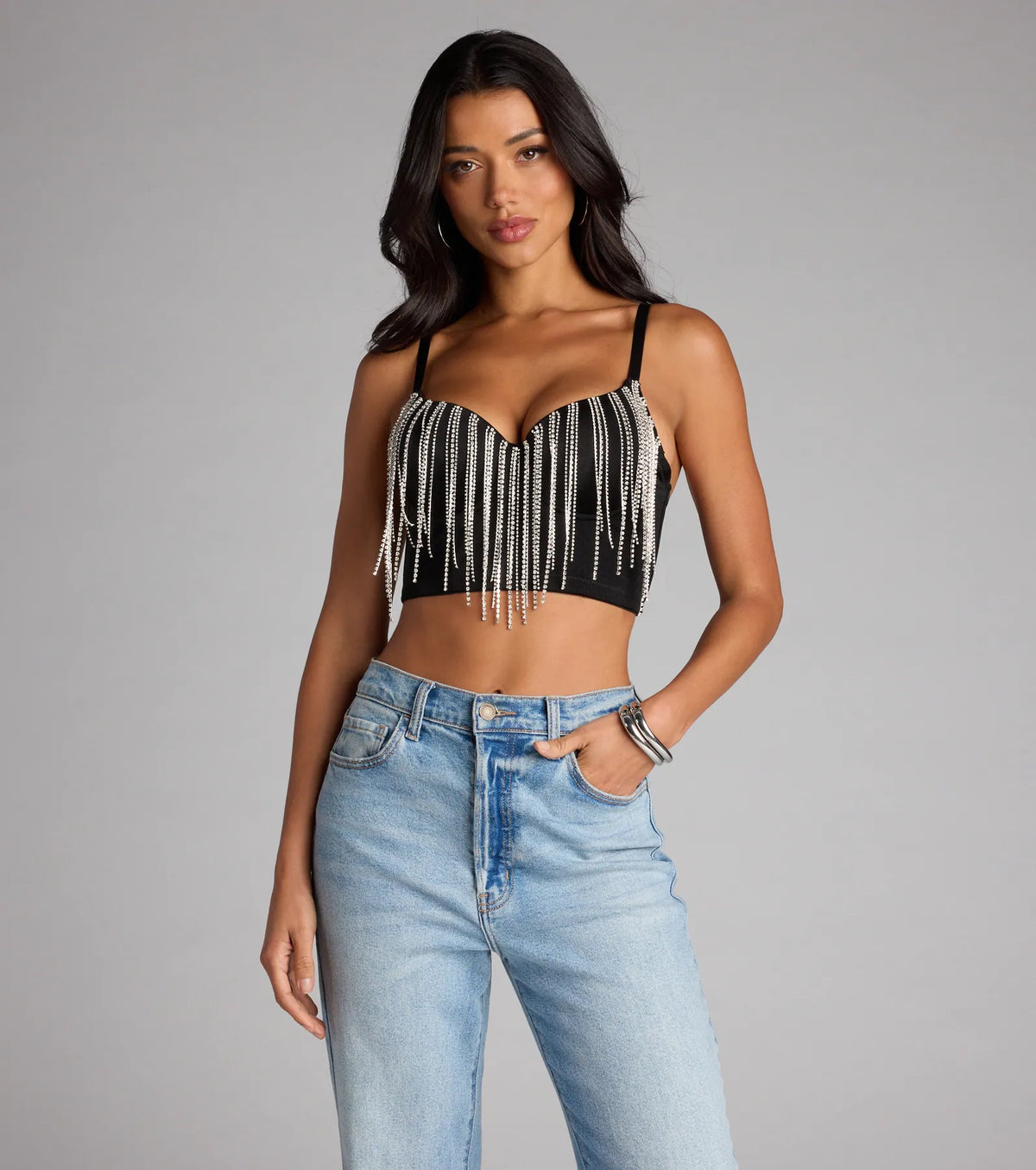 Drop the Sparkle Rhinestone Bustier