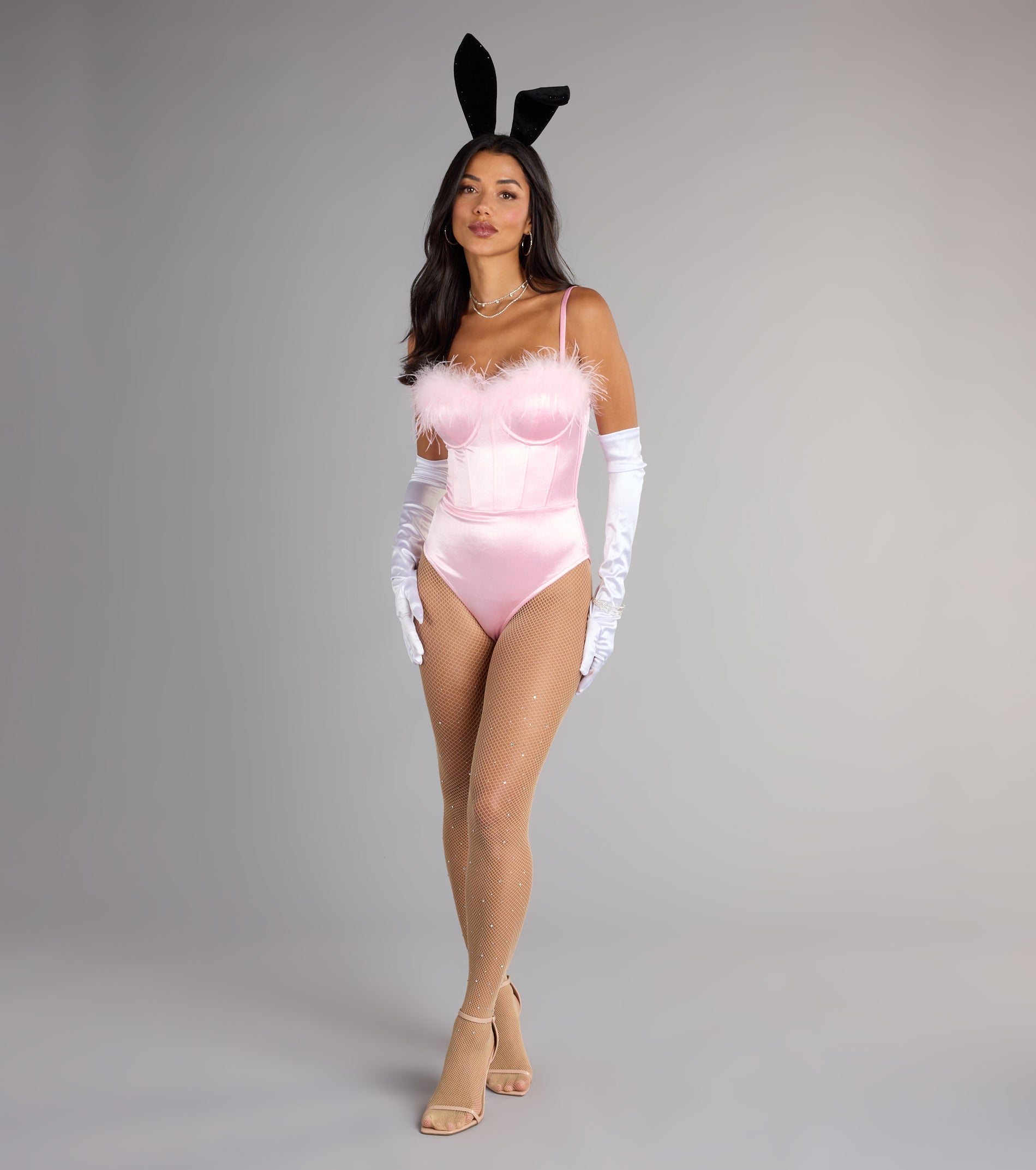 Iconic Bunny Satin Corset Bodysuit