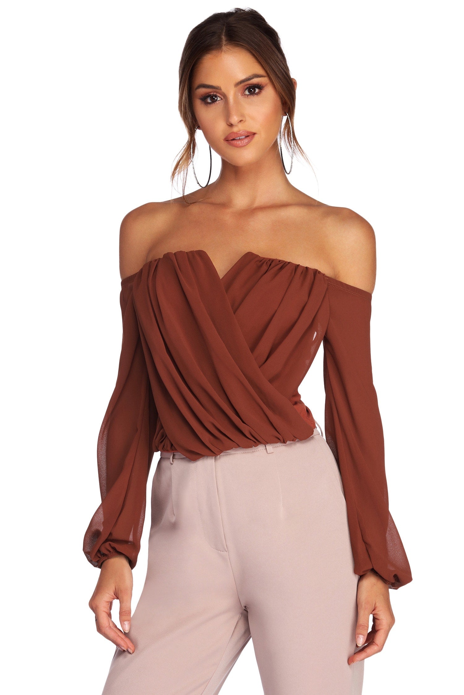 Sophisticated In Chiffon Strapless Top