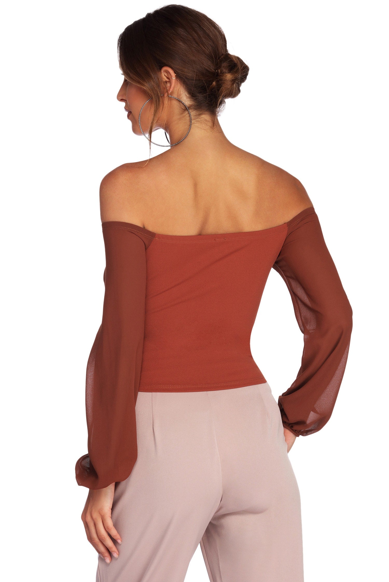 Sophisticated In Chiffon Strapless Top