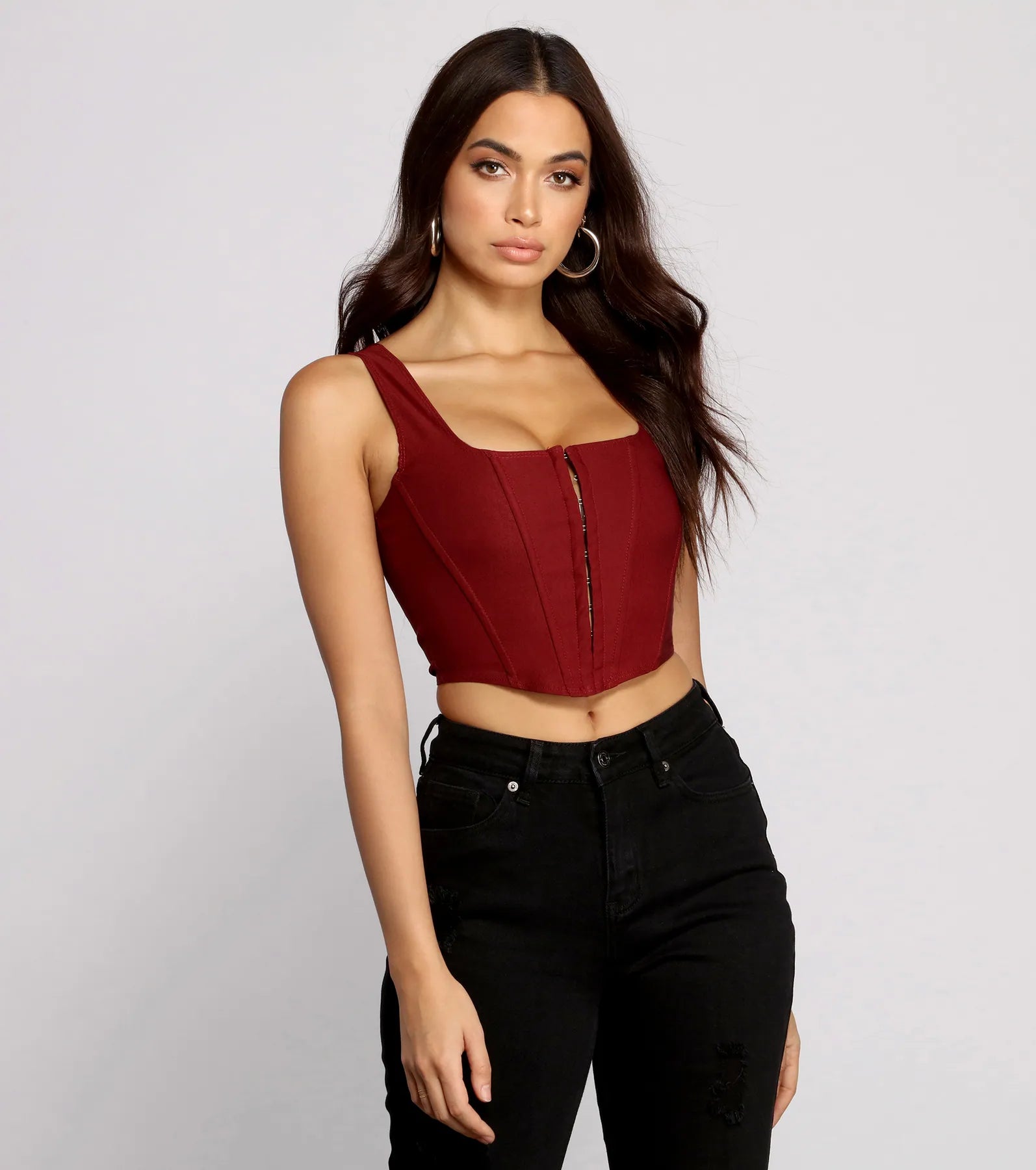 Hook and Eye Corset Crop Top