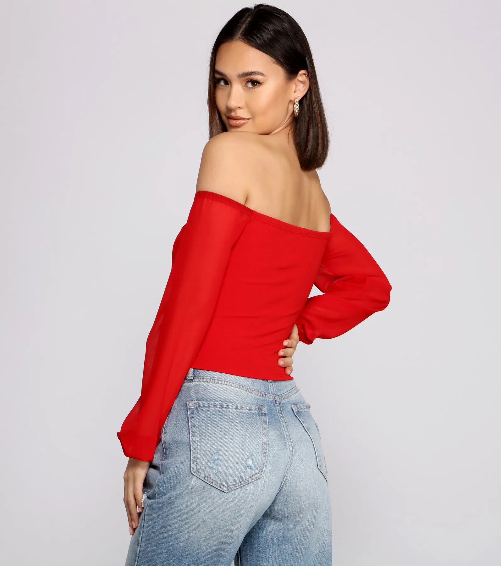 Sophisticated In Chiffon Strapless Top