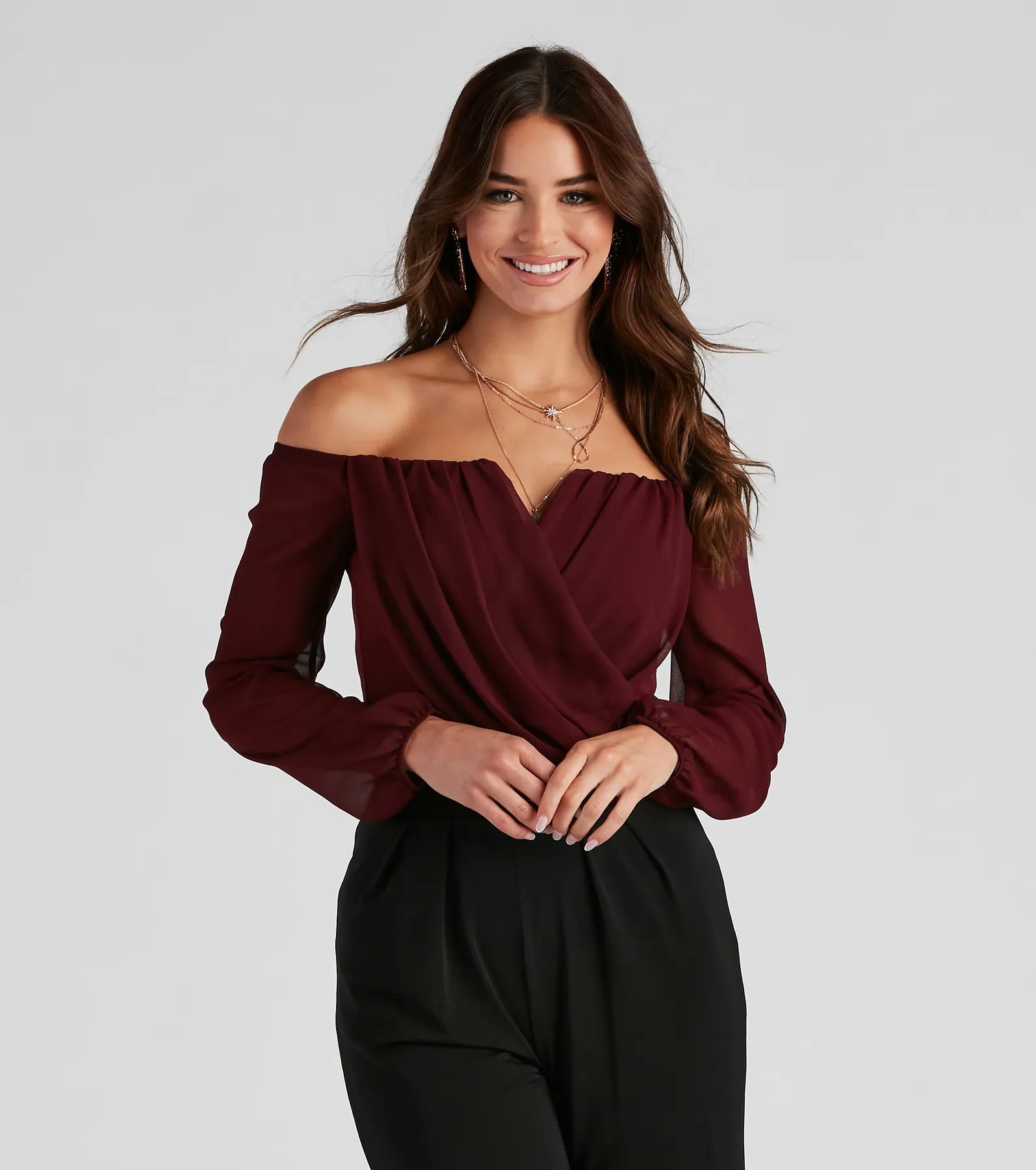 Sophisticated In Chiffon Strapless Top