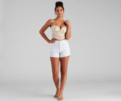Flirty Days Floral Ruffle Corset