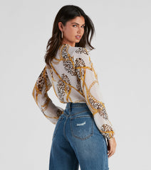 Wild One Chiffon Surplice Bodysuit