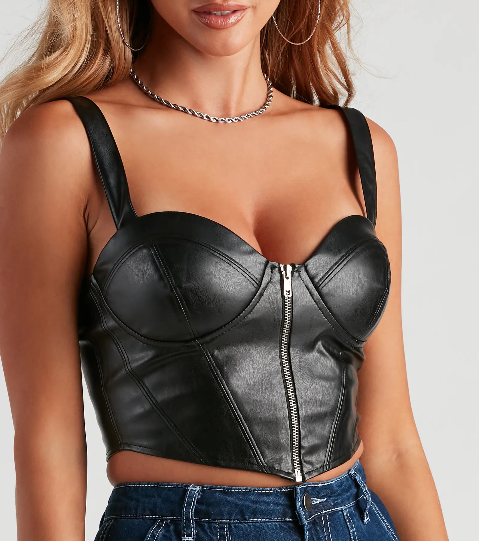 Sleek Desire Faux Leather Corset