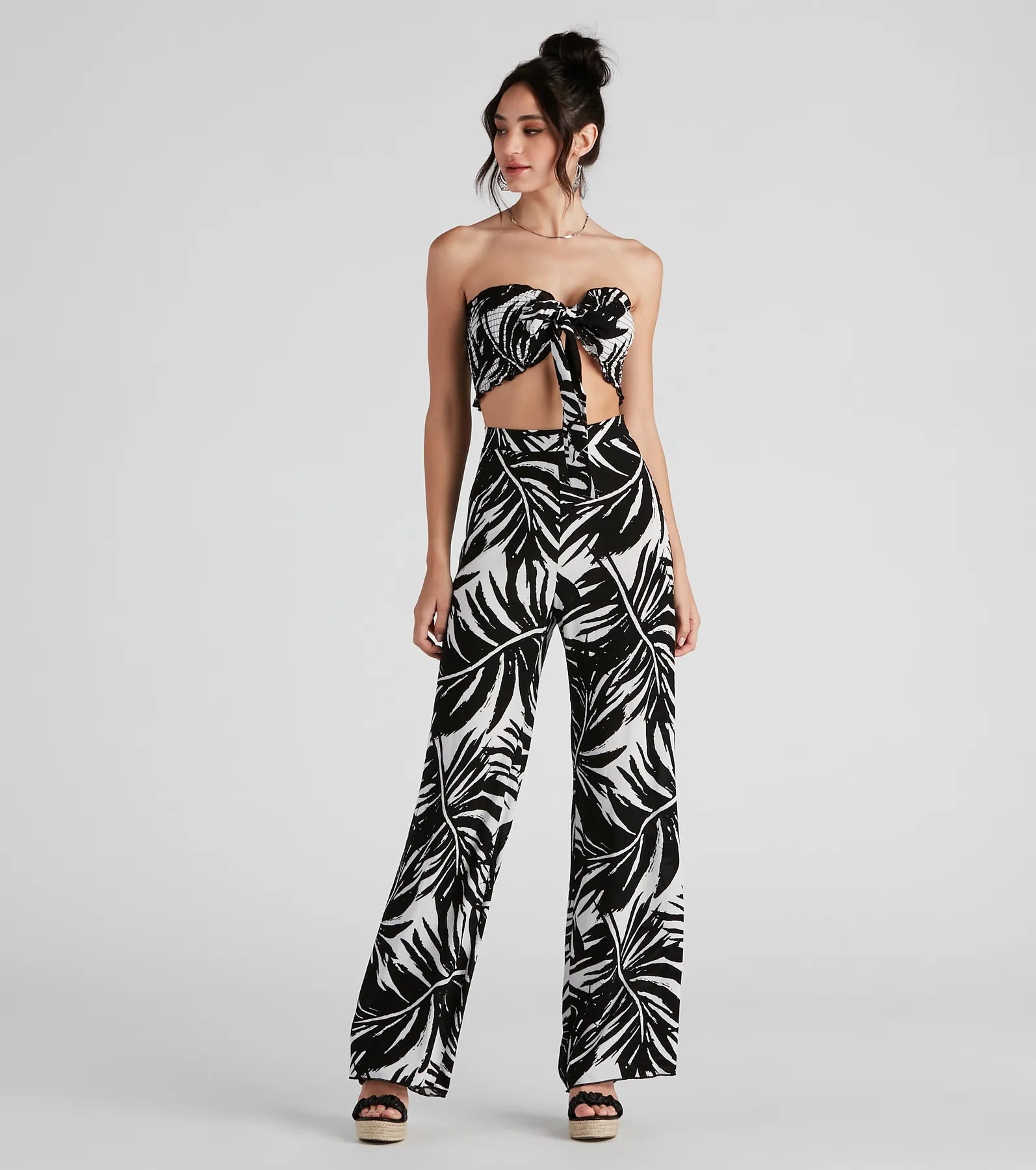 Sandy Beaches Palm Bandeau Top