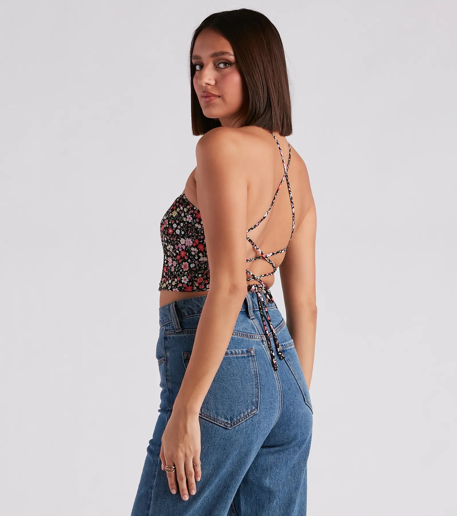 Spring Blooms Ditsy Floral Crop Top