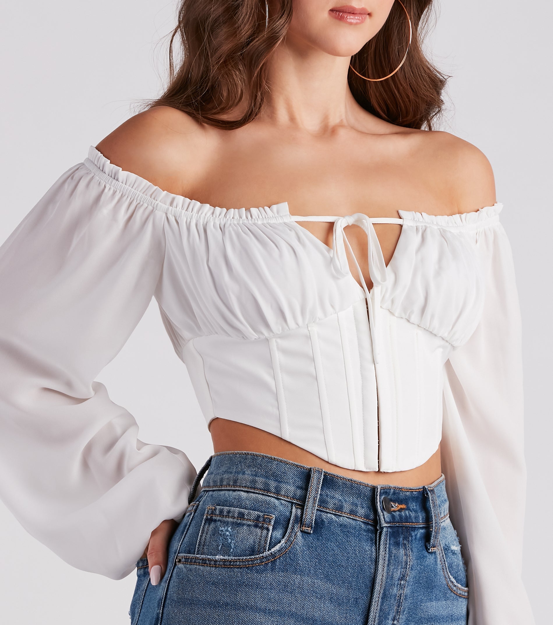 Renaissance Me Tie Front Corset Top