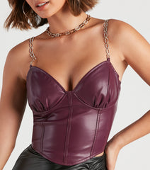 Elevated And Edgy Faux Leather Corset Top