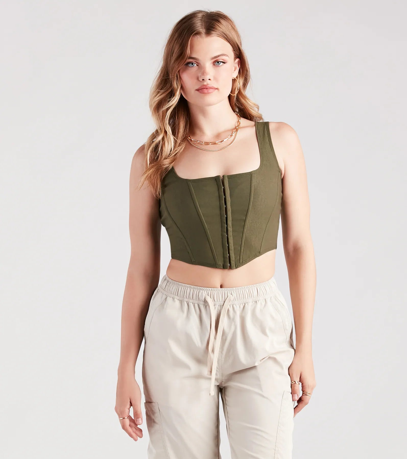 Hook and Eye Corset Crop Top