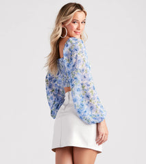 My Favorite Chiffon Floral Crop Top