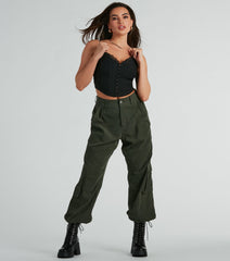 Sweet Stunner Lace V-Neck Woven Corset Top