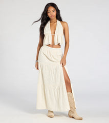 Constant Stunner Open Back Halter Crop Top