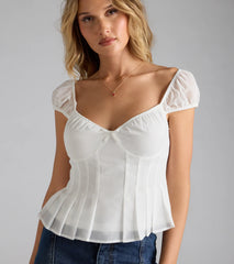 Girl Next Door Peplum Chiffon Crop Top