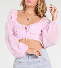 Favorite Babe Tie-Back Polka Dot Crop Top
