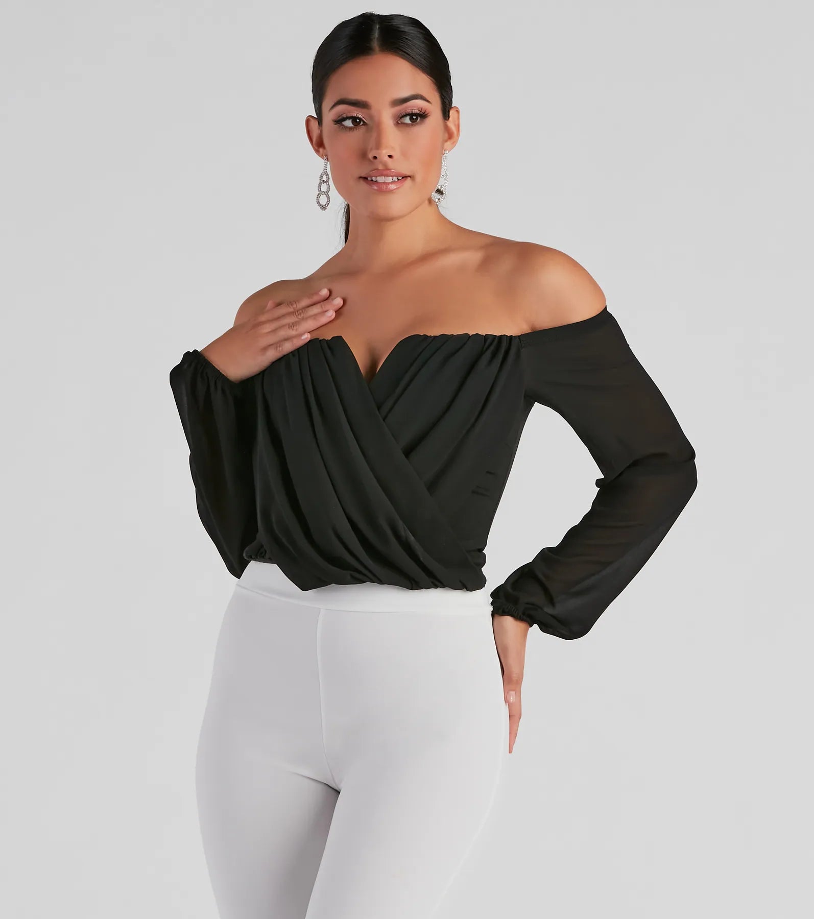 Sophisticated In Chiffon Strapless Top