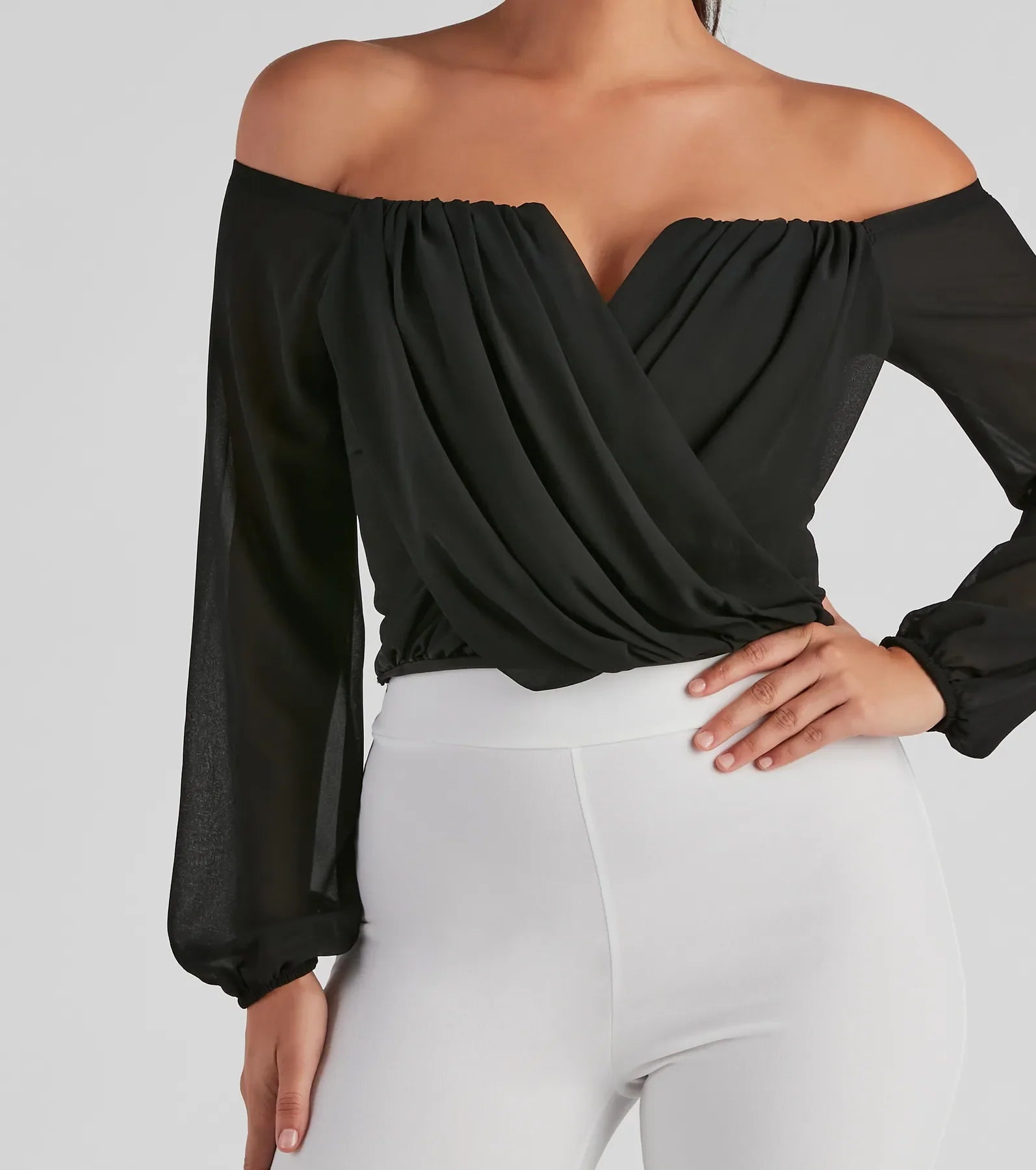 Sophisticated In Chiffon Strapless Top