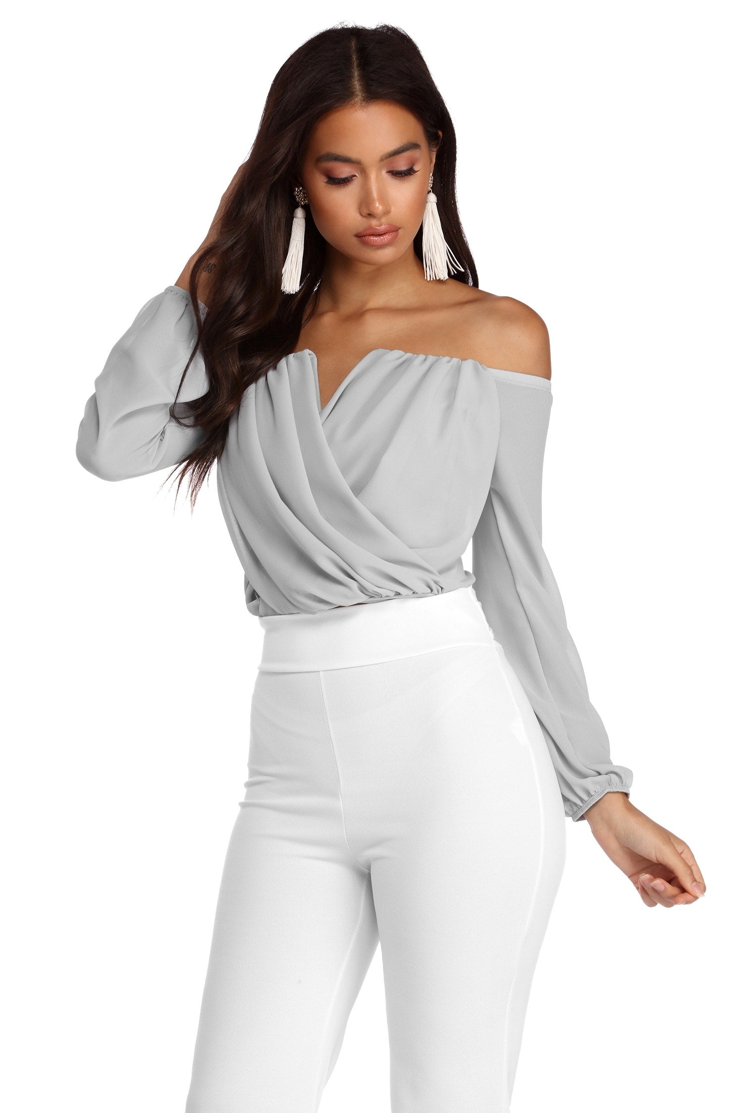 Sophisticated In Chiffon Strapless Top