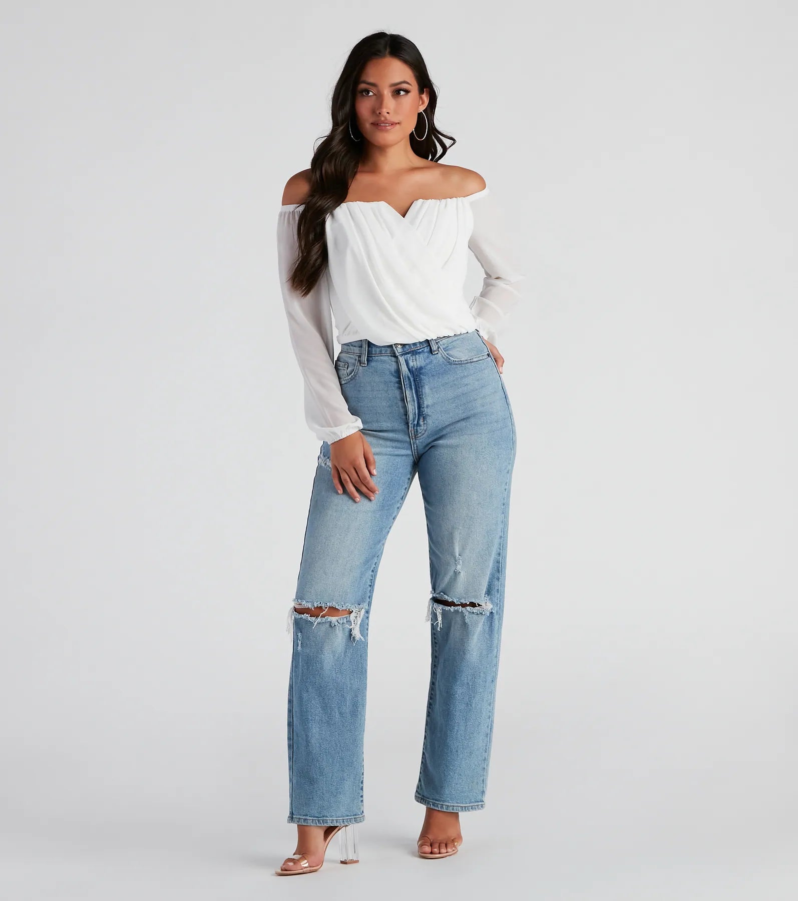 Sophisticated In Chiffon Strapless Top