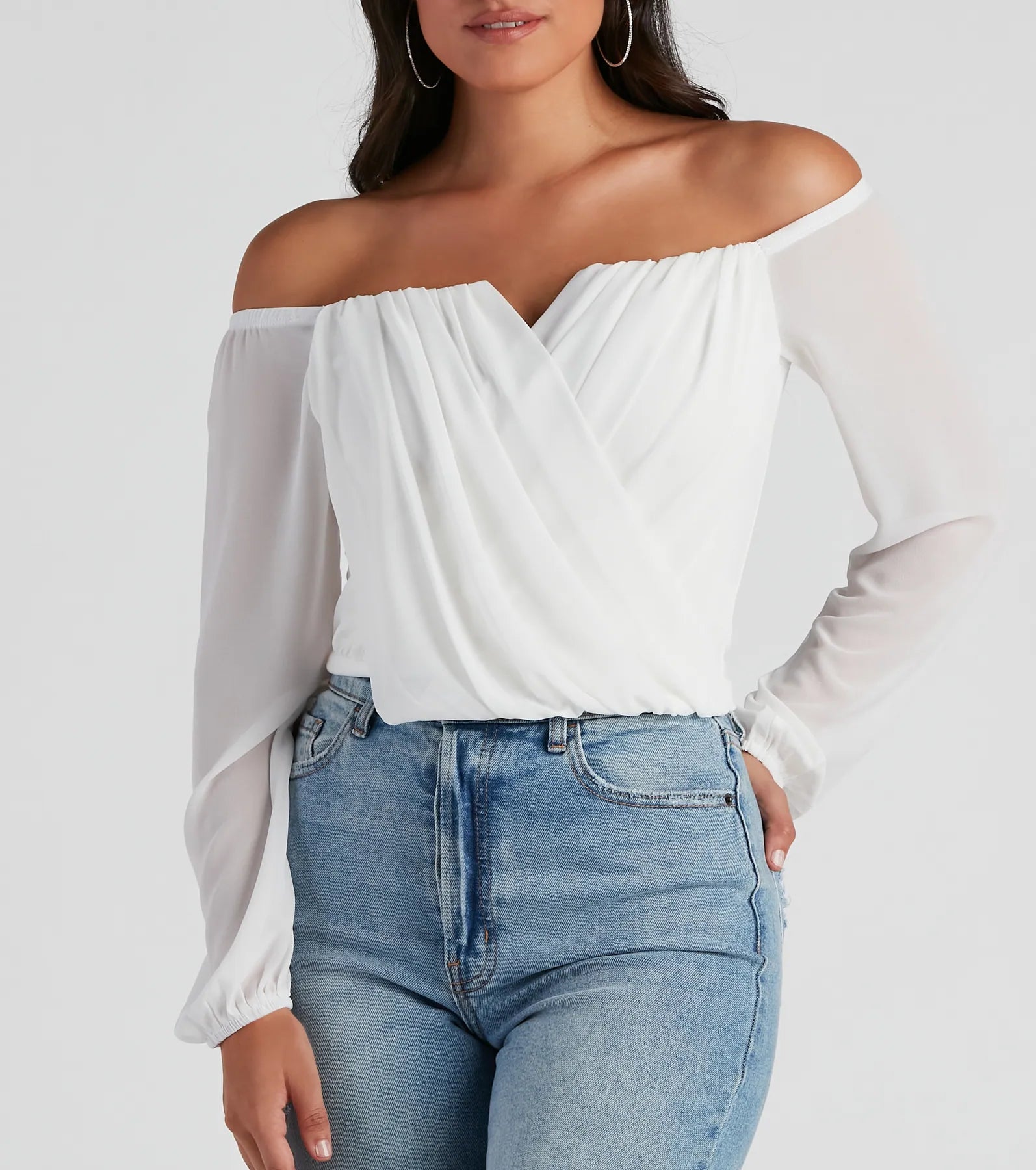 Sophisticated In Chiffon Strapless Top