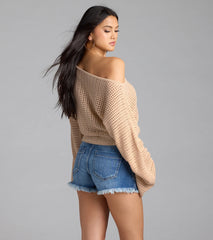 Cute In Crochet Long Sleeve Sweater