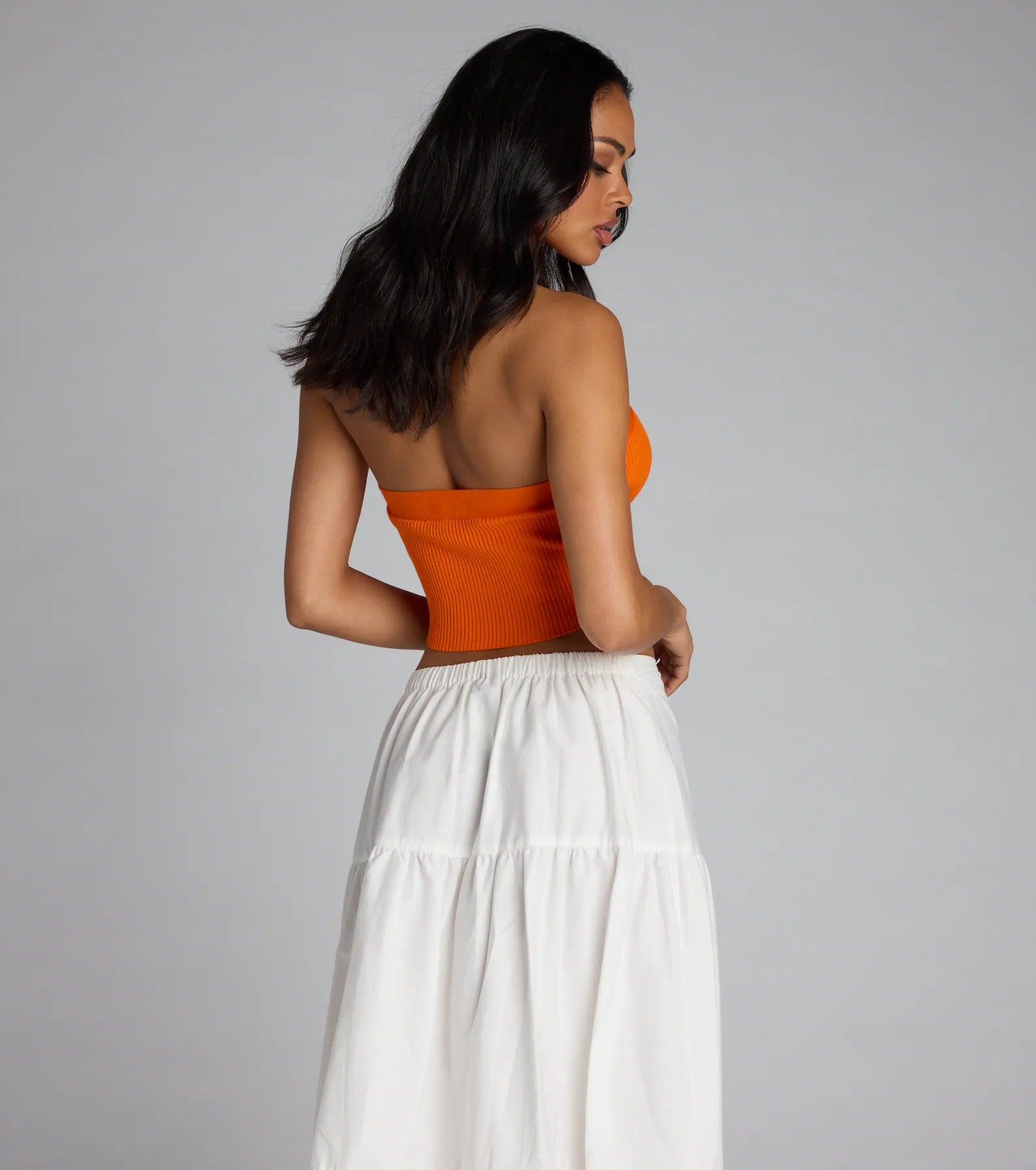 Main Squeeze Ribbed Knit Halter Top