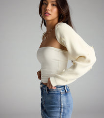 Cute But Casual Bow Knit Bolero