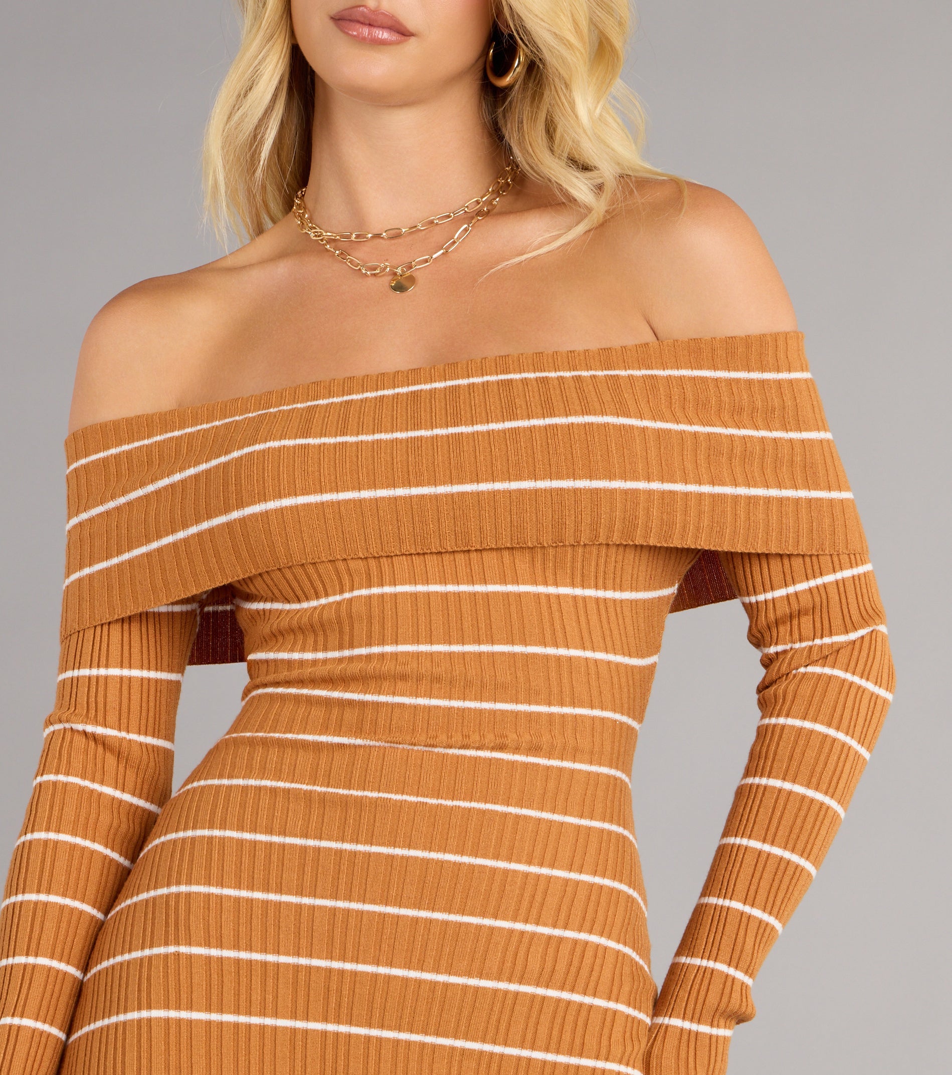 Cozy Flirt Striped Mini Dress