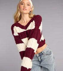 Chill Prep Striped V-Neck Sweater