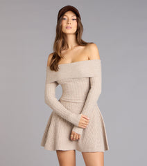 Wrapped Up Cute Off-The-Shoulder Dress