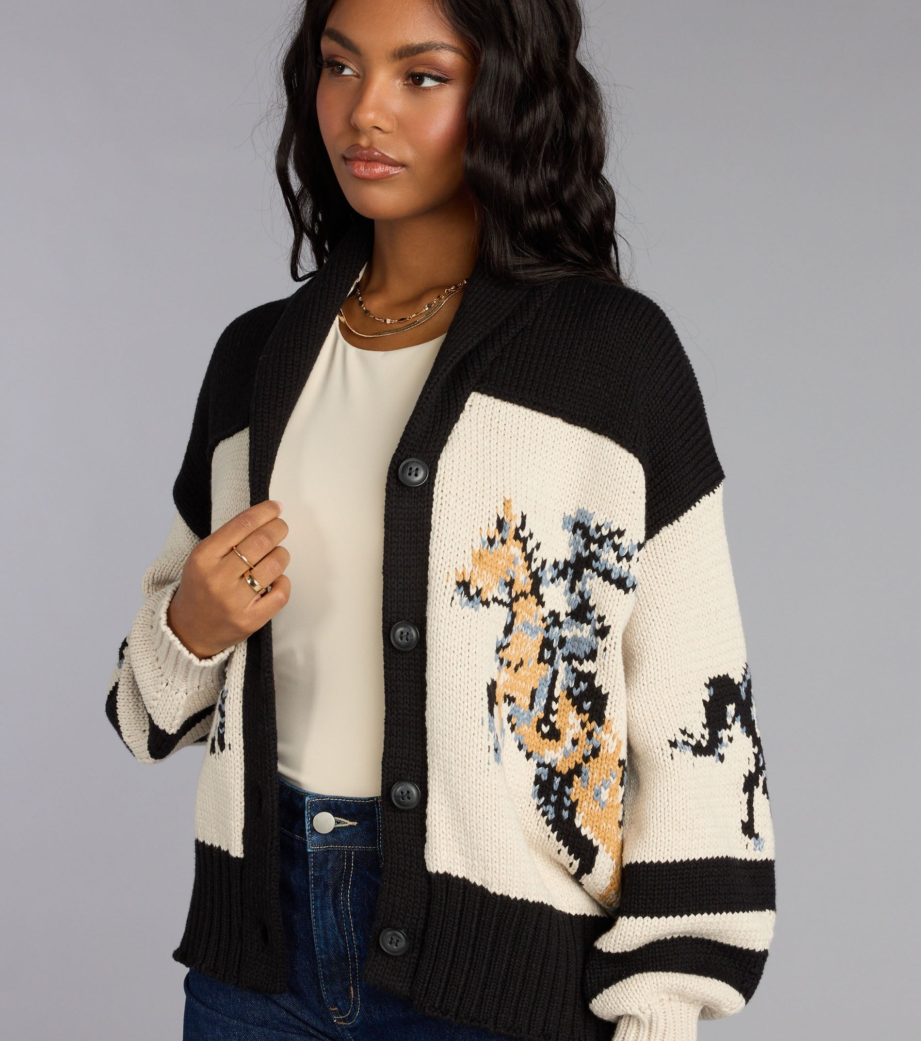 Giddy Up Knit Horse Cardigan
