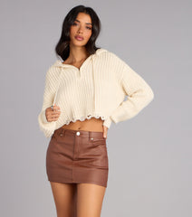 Keep It Chill Knit Crop Hoodie