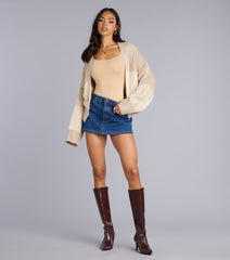 Snuggle Up Oversized Knit Crop Cardigan