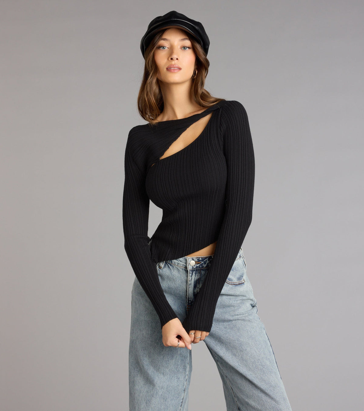 Not So Basic Long Sleeve Cutout Top